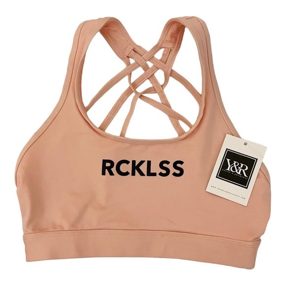 Young & Reckless Small Peach Pink Strappy Sports Bra NEW WITH TAGS - Picture 2 of 6